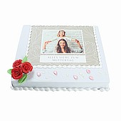 Fototorte Marzipan mit Blumen eckig